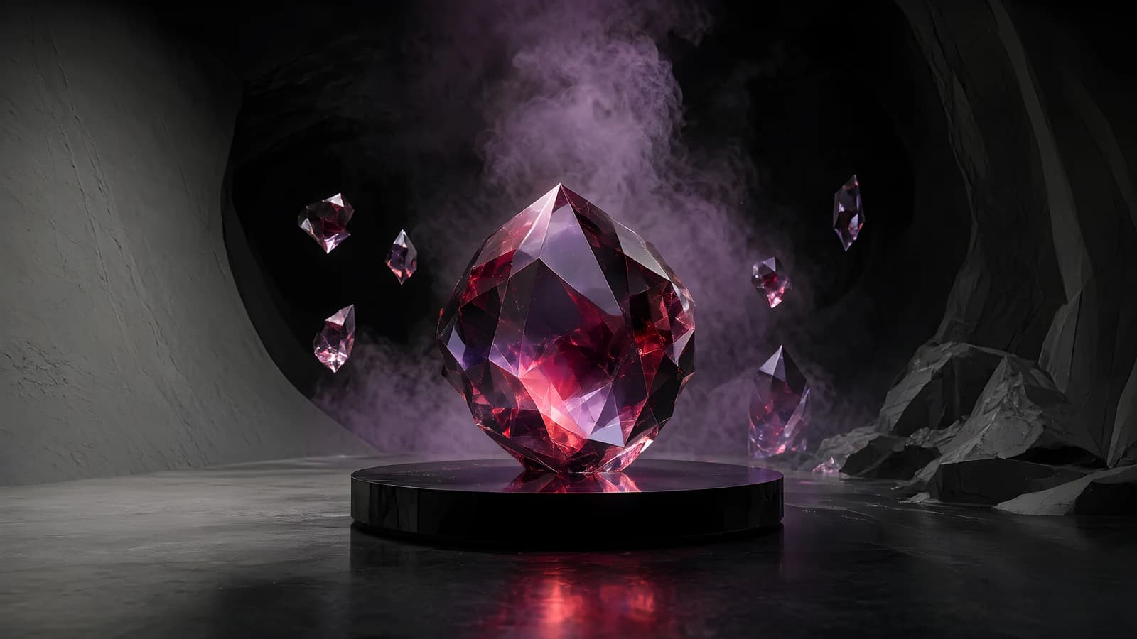 Floating Red Crystals