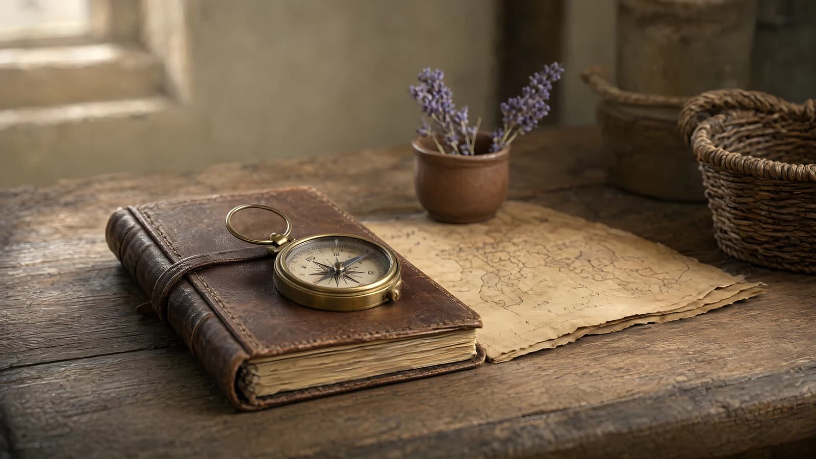 Vintage Journal and Compass