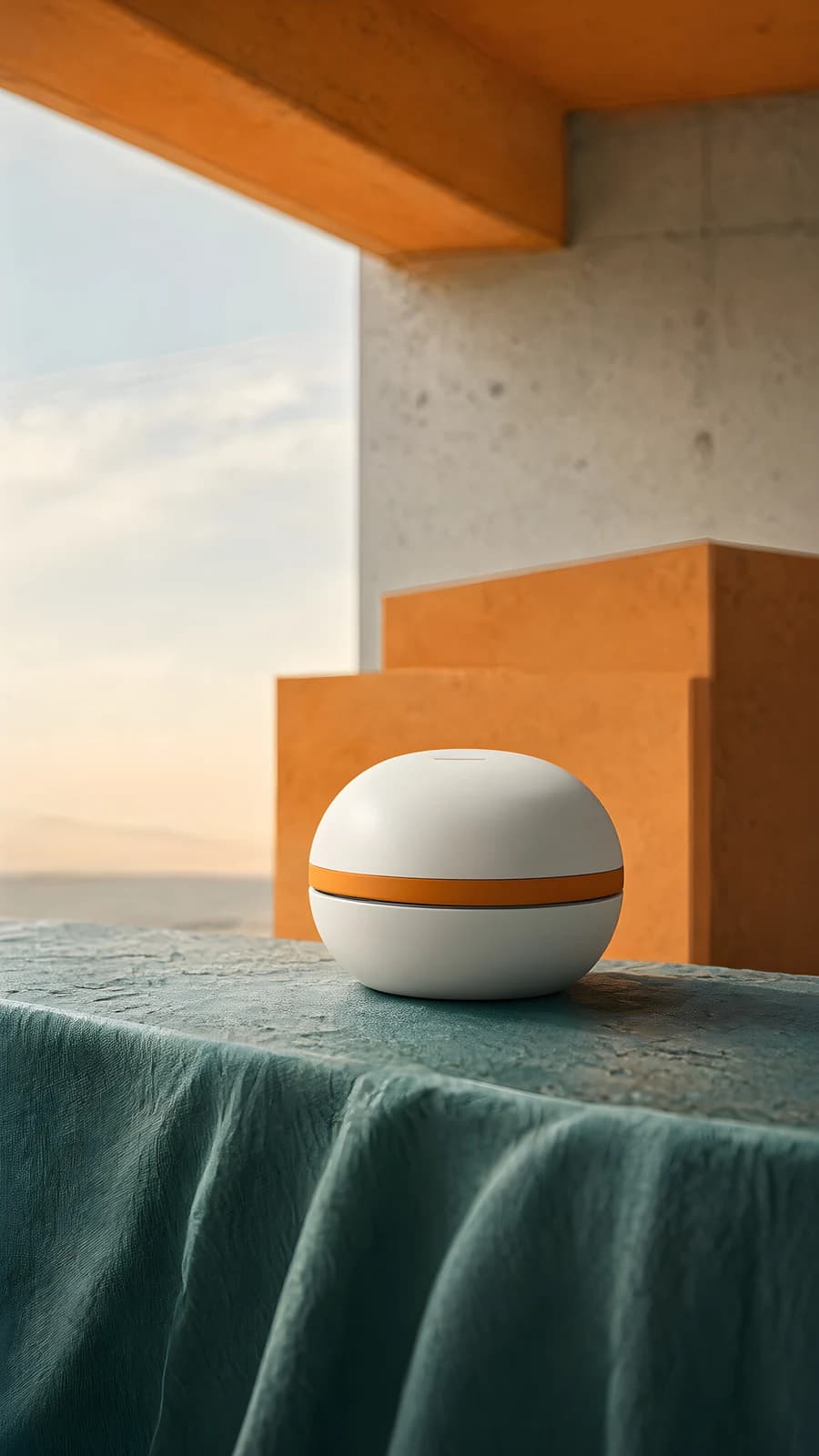 White and Orange Spherical Object