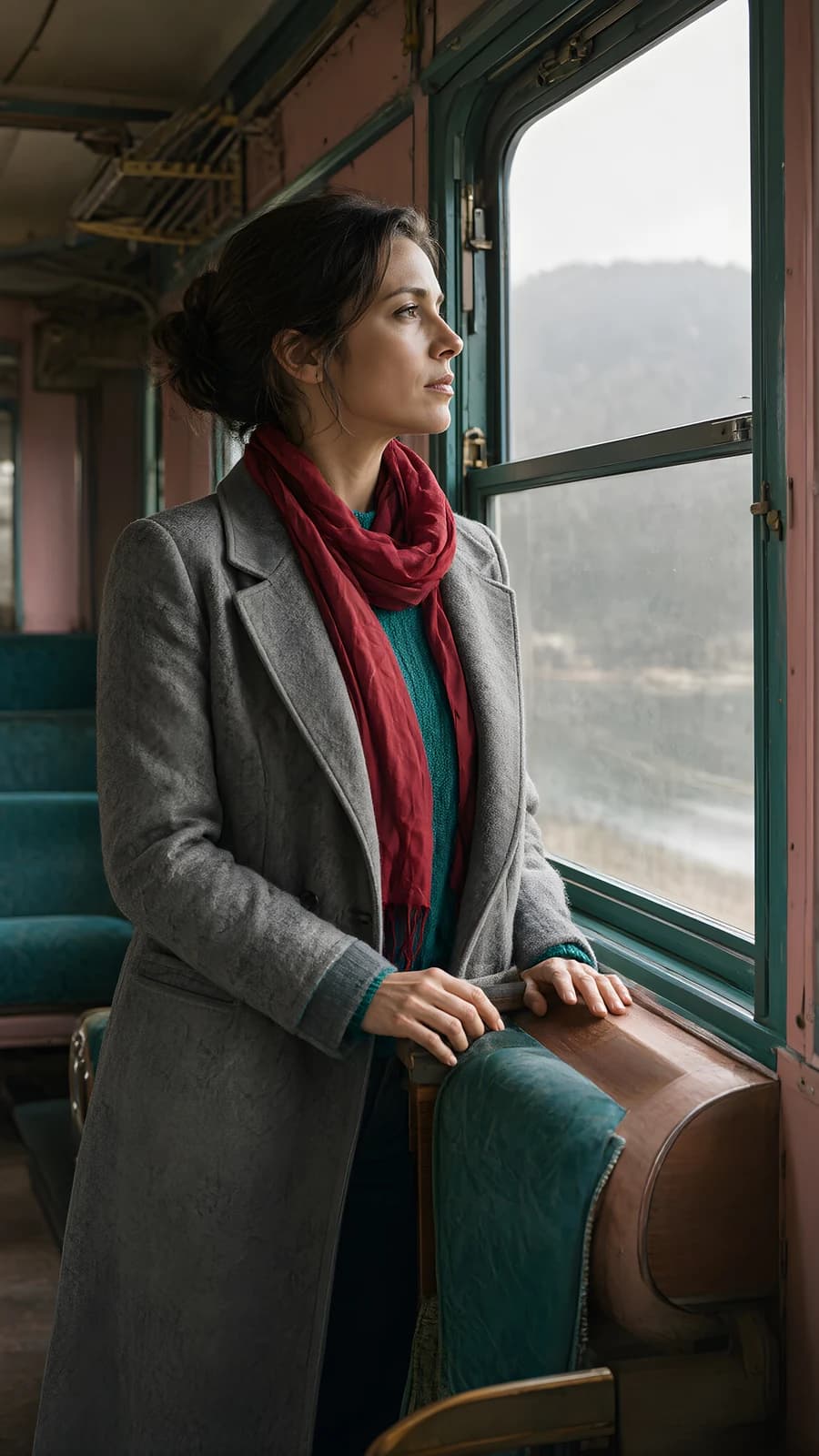 Woman by Train Window