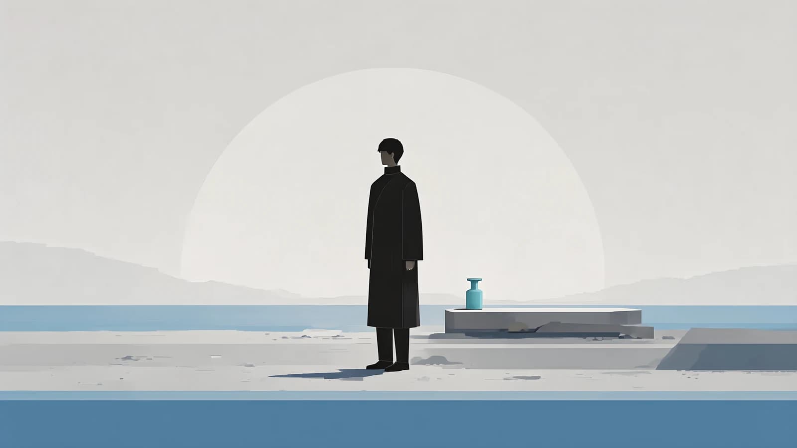 Silhouette by the Water