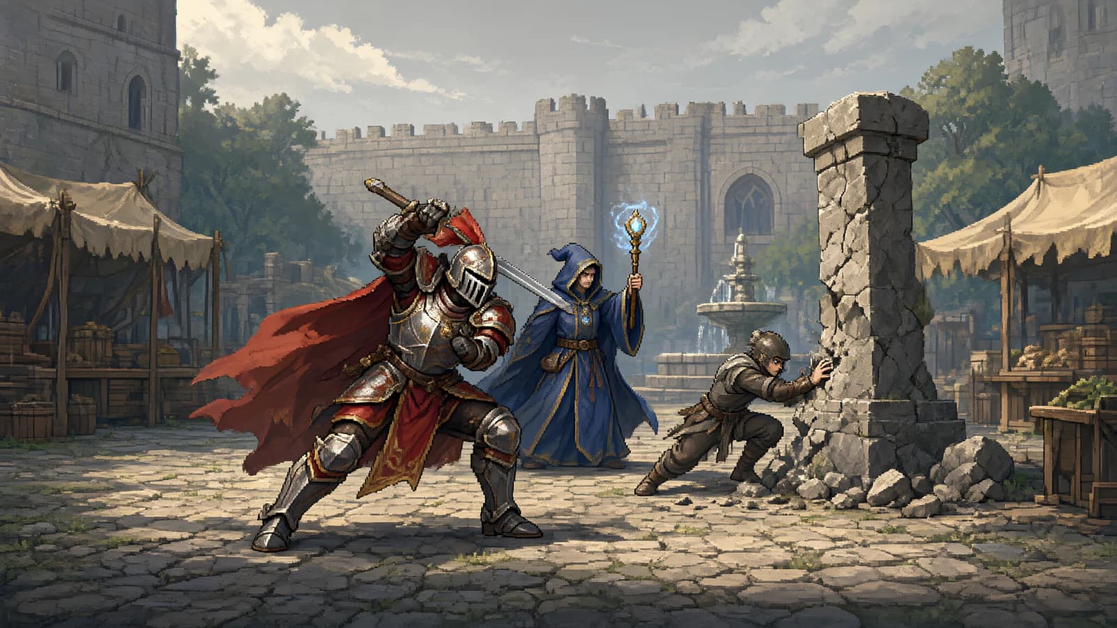 Fantasy Party in a Medieval Town