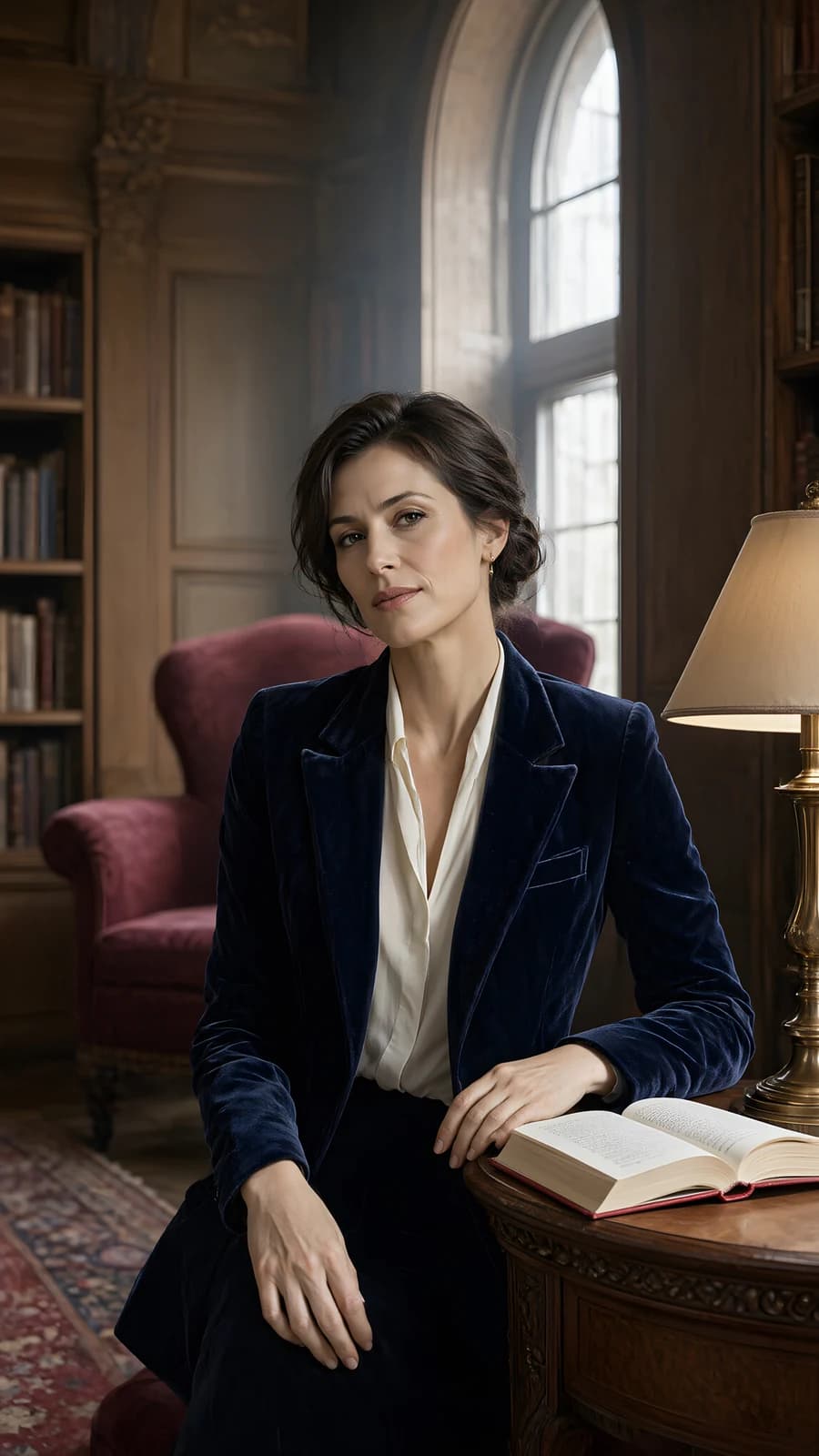 Woman in a Library