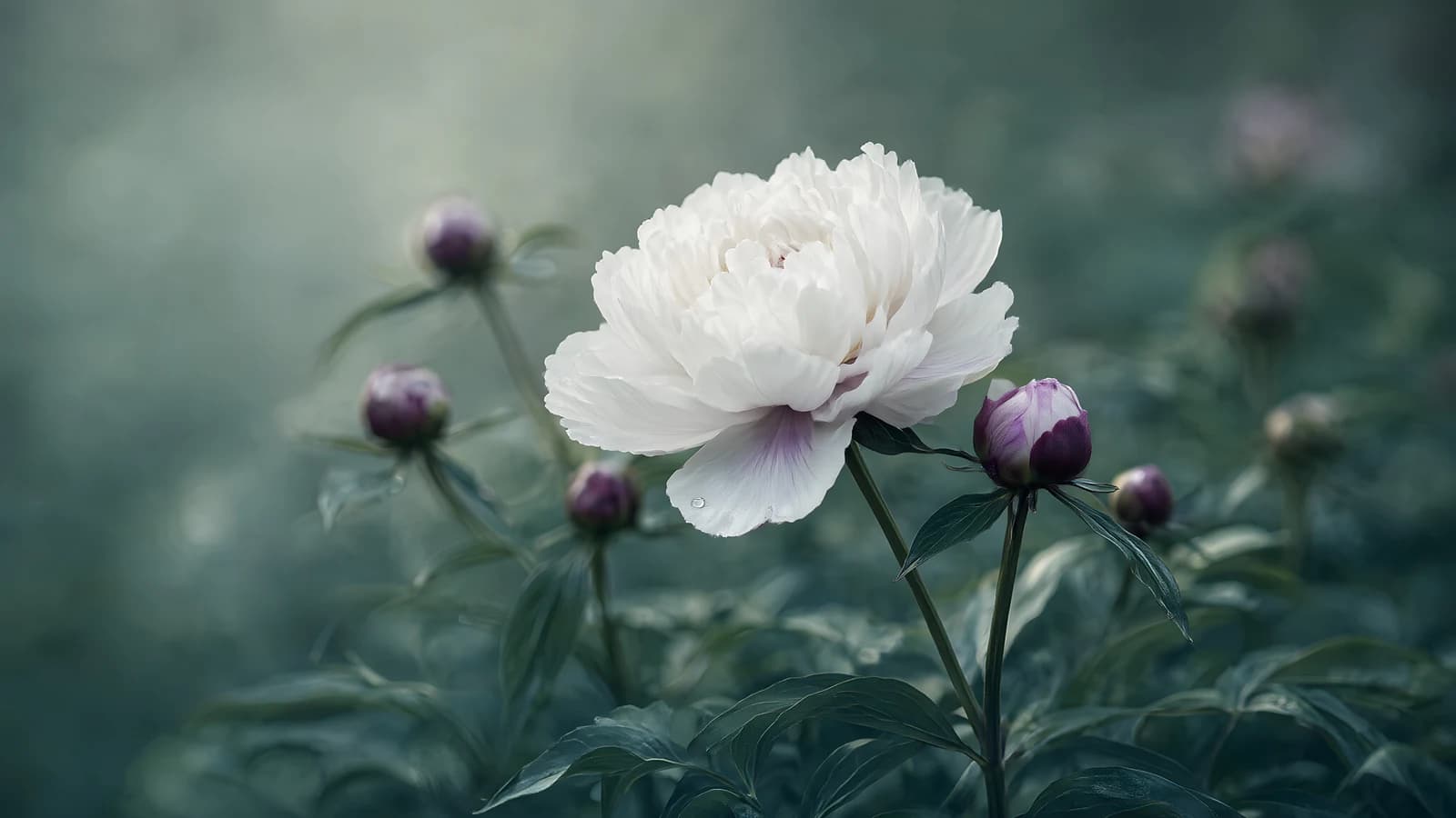 White Peony in Mist