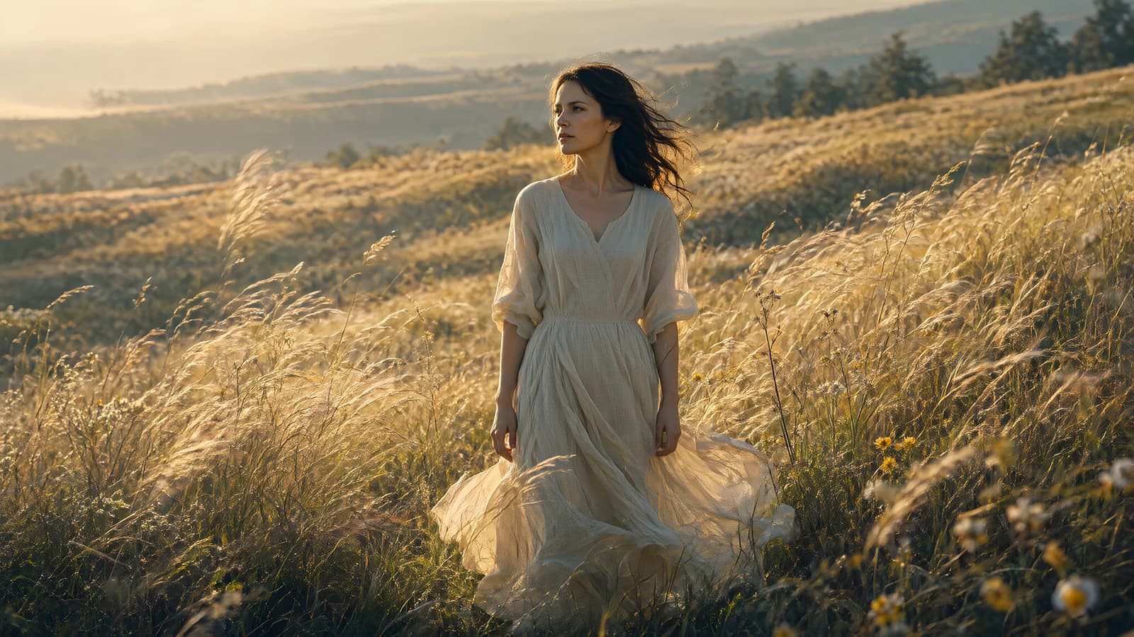 Woman in a Golden Field
