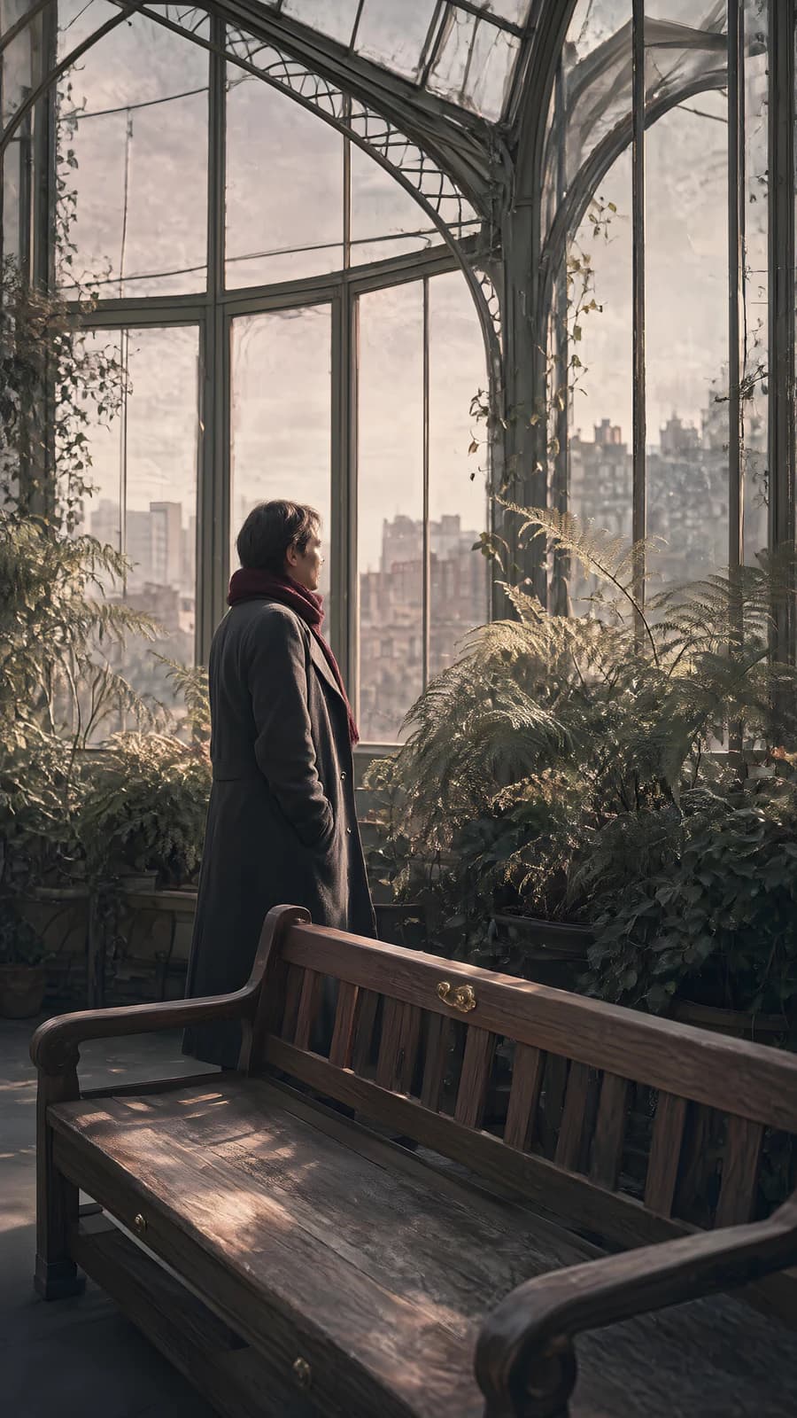Woman in a Glasshouse