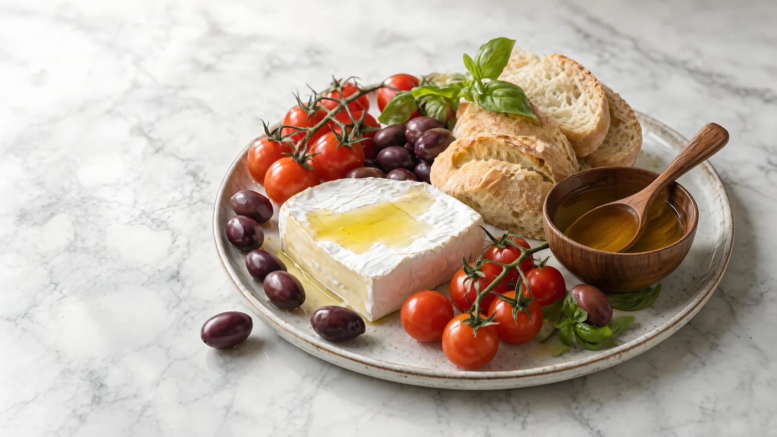 Cheese Board with Tomatoes and Bread