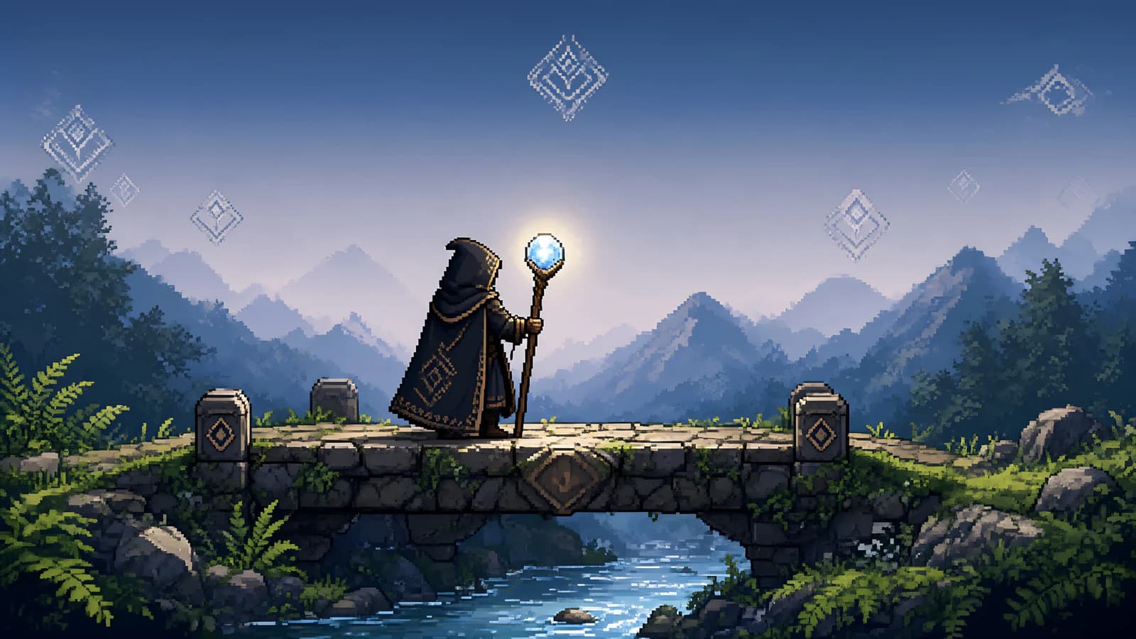 Wizard on a Stone Bridge