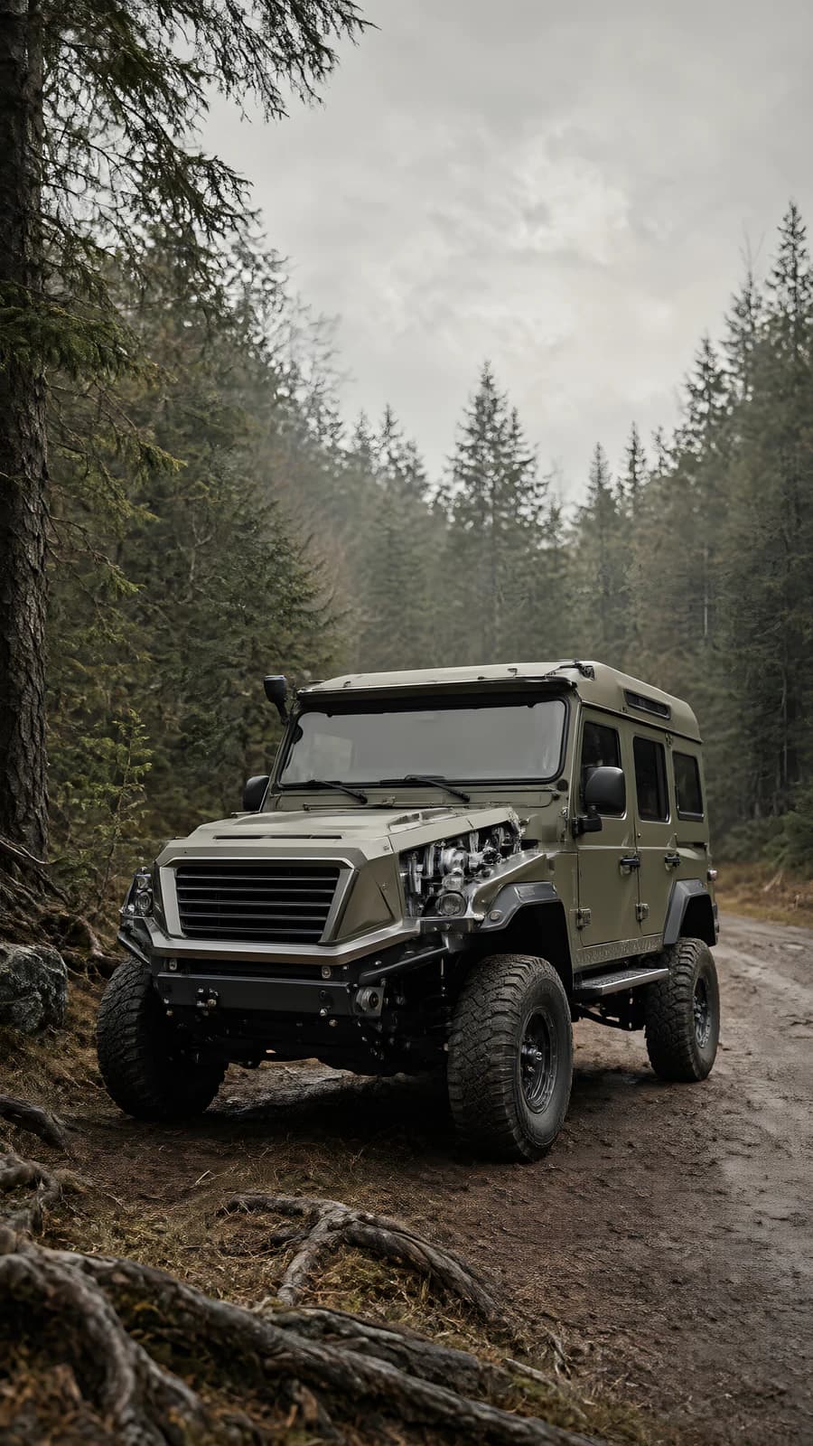 Off-Road Vehicle in Forest