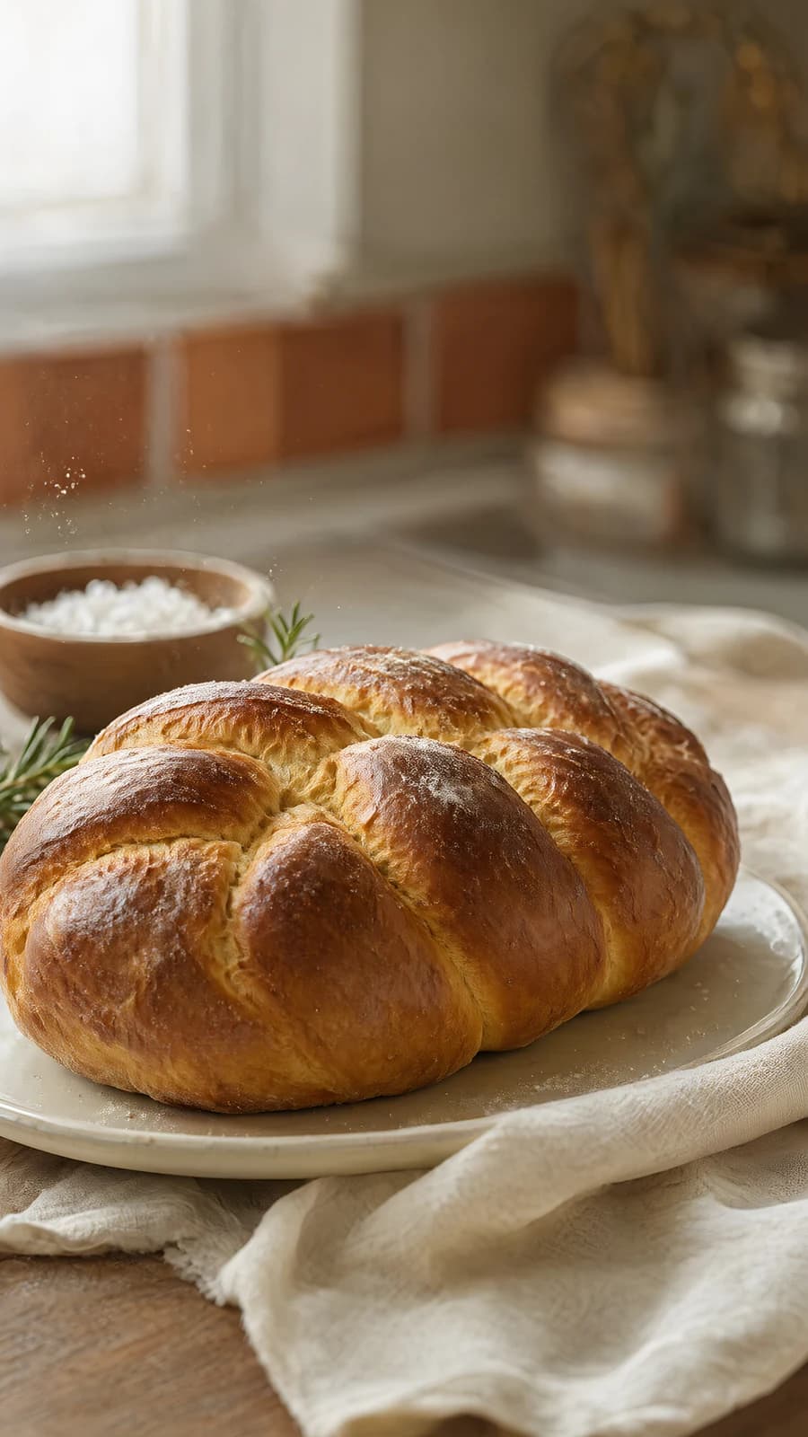Braided Bread on a Plate