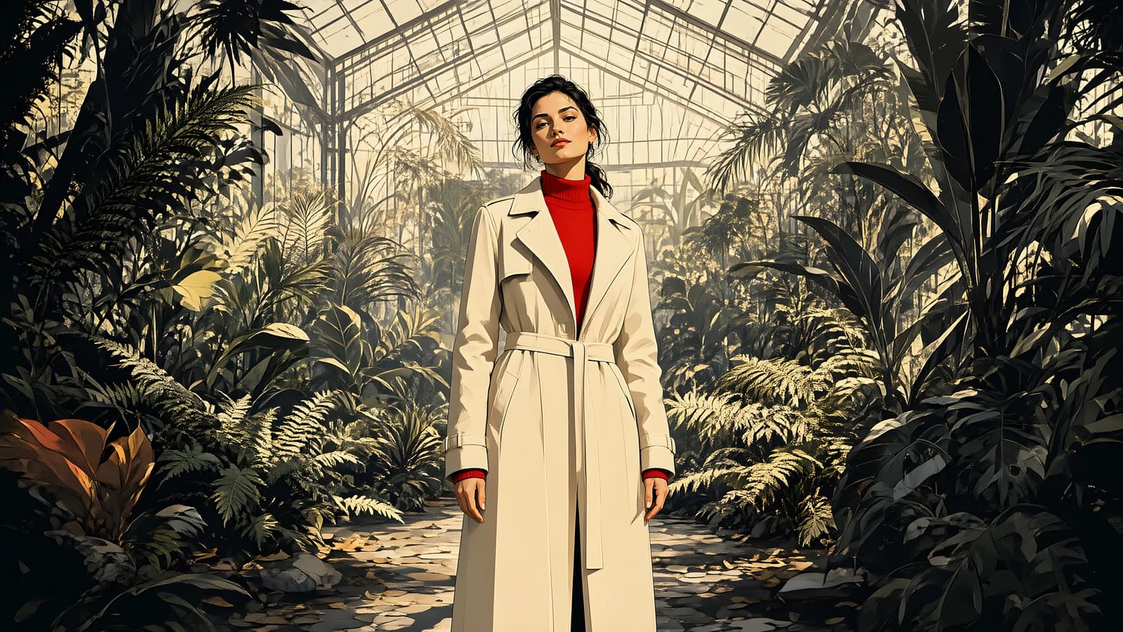 Woman in a Greenhouse