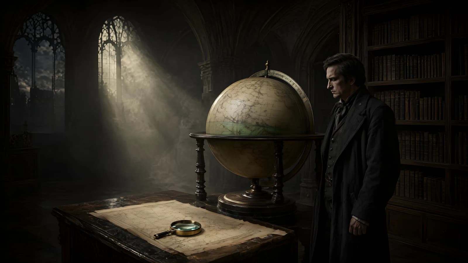 Scholar in a Gothic Library