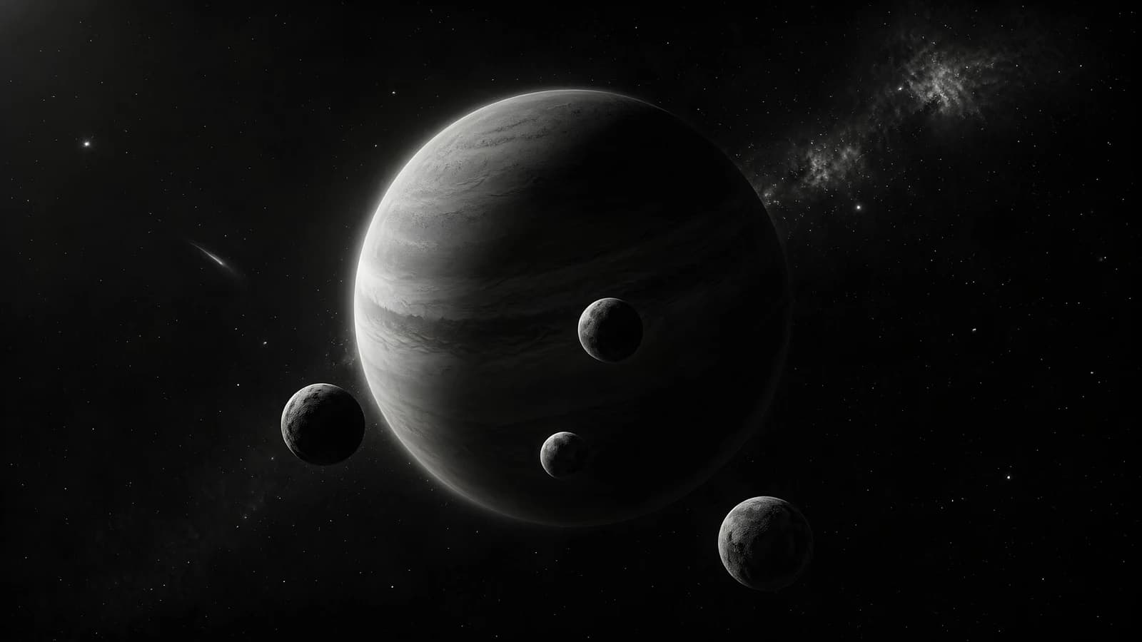Monochrome Gas Giant and Moons