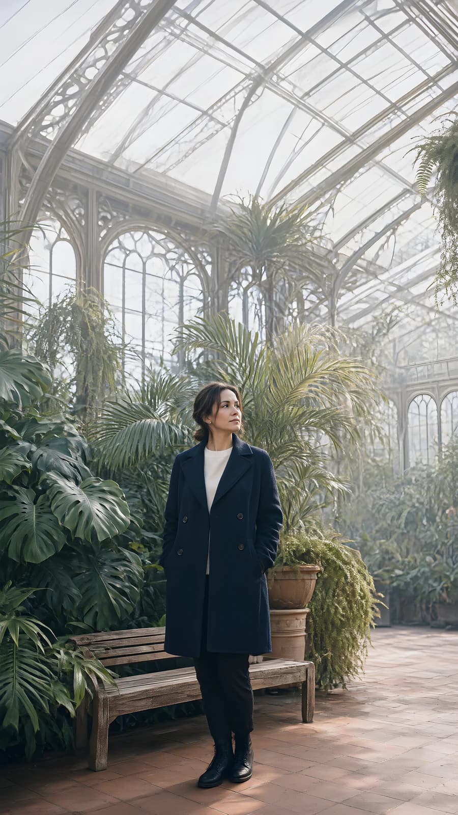 Woman In Flowers Woman in a Glasshouse - Wallpaper.art